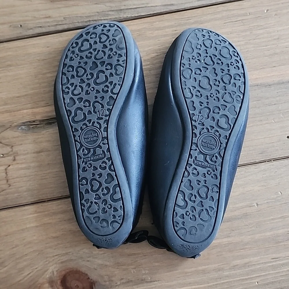 Girls Black Ballet Flats - Size 12